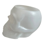 White Skull Shaped Candy Bowl Planter Halloween Gothic Decor  Matte VG