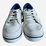 Crocs Hover Lace-Up Sneakers Men's White Blue Leather Spiked Golf Shoes M10 VG