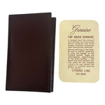 Vintage Strong Brand Burgundy Leather Bifold Business Card Case Sheraton Logo