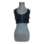 Women's Front Closure Compression Bra 2XL Black Post-Surgery Support Nylon VG