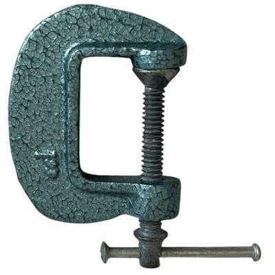 Vintage Blue 2" C-Clamp Woodworking Tool Made in Korea Crackle Finish Good Plus