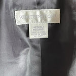 Worthington Black Leather Body Sweater Sleeve Jacket Zip Front Women’s M