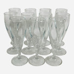 Set of 11 Clear Glass Stemmed Champagne Flutes Tulip Shape Dessert Glass 6.5" VG
