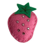 Felt Strawberry Rhinestone Padded Patch Applique Pink Craft 1 Pc New Handmade