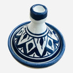 Moroccan Hand Painted Ceramic Mini Tagine Trinket Box Cobalt Blue 4.5" VG