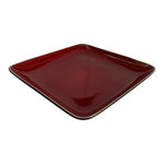 Ty Pennington Style Square Dinner Plates Red Black Set of 3 8.25" VG