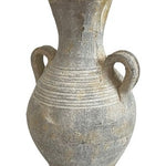 Vintage Gray Wash Amphora Vase Two Handle Ancient Greek Style Terracotta 12" VG