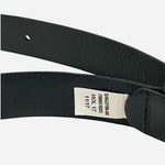 Banana Republic Black Leather Belt Men's Size 34 Silver Tone Square Buckle VG
