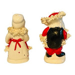 Napco Japan Porcelain Mr Mrs Claus Spaghetti Christmas Salt Pepper Shakers VNTG