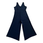 Clara SunWoo Women's Navy Blue V-Neck Wide Crop Leg Jumpsuit L Stretch