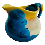 Crystalline Glaze Art Pottery Blue Yellow Small Pitcher Collectible Home Decor