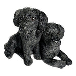 Dog Mate Labradors in Love Ceramic Figurine 4" Black Puppy Couple Sculpture Dog