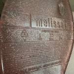 Melissa Jelly Flip Flop Sandals Glitter Seashell Brown Womens Size 6  EXC