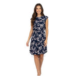 Collective Concepts Katelynn Dress Stitch Fix Navy Leaf Print Sleeveless S M NWT