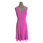 Jones New York  Hibiscus Crepe V-Neck Pleated A-Line Dress Sleeveless Sz 8 NWT