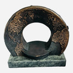 Vintage Modernist Bronze Abstract Arch Sculpture on Marble Base 8"x9"