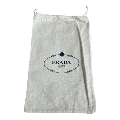 Authentic Prada Milano Dal 1913 White Drawstring Dust Bag Storage Pouch 8.5x13"
