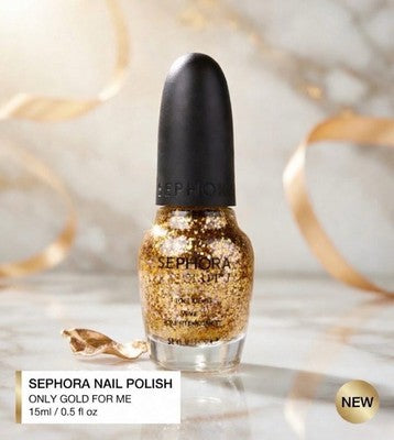 SEPHORA by OPI ONLY GOLD FOR ME Nail Polish Top Coat Lacquer 0.5 fl oz New