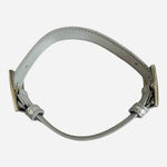 Vintage GUSTTO Silver Metallic Leather Dog Collar Made in Spain Adjustable NWOT