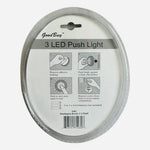 Good Buy 3-LED Push Lights Adhesive Back Battery Operated New SEALED Lot of 2