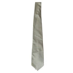 Tommy Hilfiger Men's Silk Tie Yellow & Navy Blue Grid Geometric Pattern Preppy