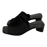TIJN Katrin Square Toe Ribbed Black Mules Heels Women’s Shoes Size 9 Pumps NWOT