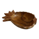 Large Decorative Wooden Pineapple-Shaped Bowl Serving Bowl 16"x9"x4" VG