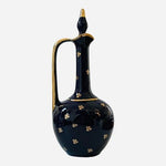 Vintage 1969 Giffard Cobalt Blue Gold Decanter Pitcher France Porcelain Stopper
