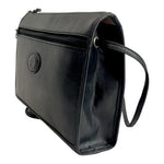 Mary Ann Rosenfeld Vintage Black Leather Shoulder Bag Elegant Classic 10.5x3x8.5