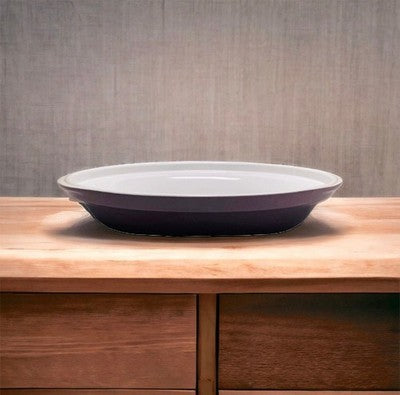 Vintage French Provence Purple Oval Ceramic Casserole Dish 9 Rare Glazed Bakewar