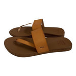 Reef Women’s Camel Brown Leather Slide Sandals Flats Size 9 New With Defect