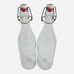 Set of 2 YEBODA 16oz Clear Glass Swing Top Bottles - Airtight Flip Top Brewing