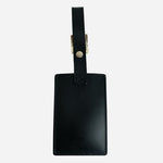 Set of 2 Restoration Hardware Black Leather Luggage Tags NIB Travel Accessory
