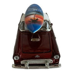 1955 Ford Thunderbird Burgundy Red Die-Cast Model with La Jolla Surfboard Rare