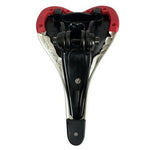 VELO Comfort Hybrid Bike Saddle White Red Accents Steel Synthetic Leather New