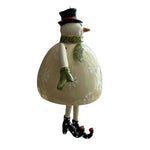 Pier 1 Imports Ceramic Snowman Ice Skater Christmas Ornament Top Hat Snowflake