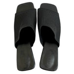 TIJN Katrin Square Toe Ribbed Black Mules Heels Women’s Shoes Size 9 Pumps NWOT