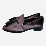 Vince Camuto Geralin Velvet Tassel Loafers Women's 6/36 Grayish Purple NIB