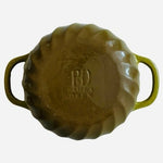 Vintage PAULA DEEN Olive Green Enamel Cast Iron Casserole Dutch Oven 12.75 w Lid