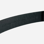Timberland Mens Black Leather Belt Silver Logo Plaque Buckle Casual Size 40/100