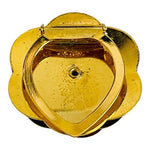Vintage Gold Tone Camellia Flower Scarf Clip 1.5" Textured Brooch
