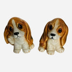 Dog Mate HOMCO Cute Puppies Sitting Puppy Dogs Statues Ceramic Beagles Sculpture