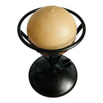 Coffee Bean Vanilla Scented Candle Black Metal Stand Holder Home Decor 7.5"