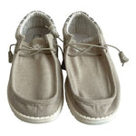 Hey Dude Wally Stretch Canvas Light Grey Casual Shoes Moccasins Men’s Size 11