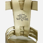 Isaac Mizrahi Live Simmer Gold Metallic Leather Fisherman Cork Wedge Sandal 7M