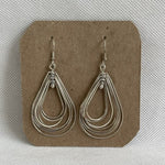 Silver Wire Teardrop Earrings Boho Fashion Jewelry Women's Accessory