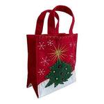 Handmade Artisan Felt Christmas Tree Gift Bag Beaded Ornaments Star VG