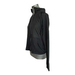 Avia Women's Black Hooded Windbreaker M Zip Front Long Sleeve Good Condition