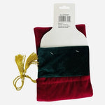 Christmas Wine Bottle Bag Burgundy Velvet Poinsettia Tapestry Gold Tassel New