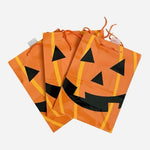 Hallmark Jack-O-Lantern Pumpkin Face Halloween Gift Bags Lot of 3 New